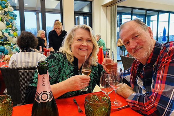 Couple enjoying outing in Dallas-Fort Worth near Arlington, TX.