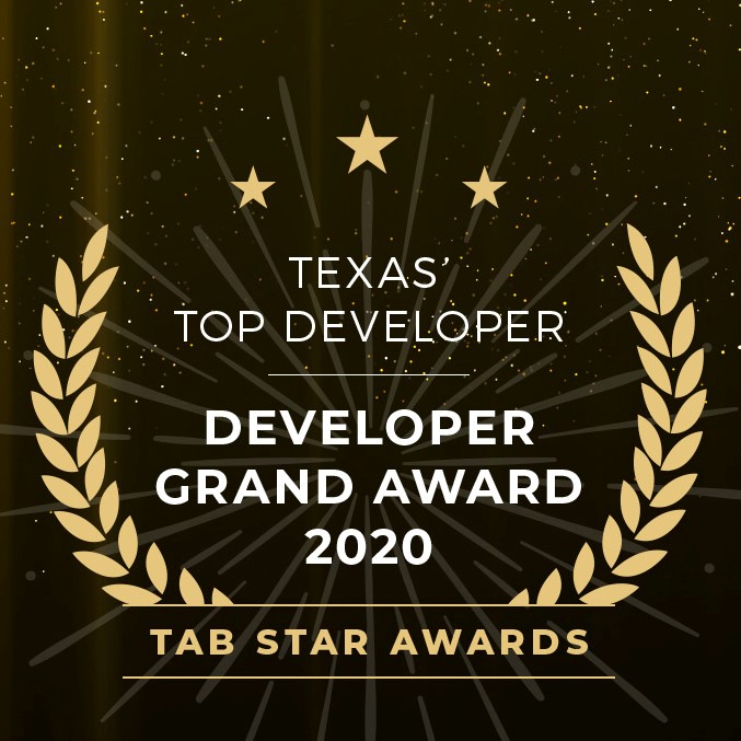 2020 Tab Star Award Winning new home community in DFW.