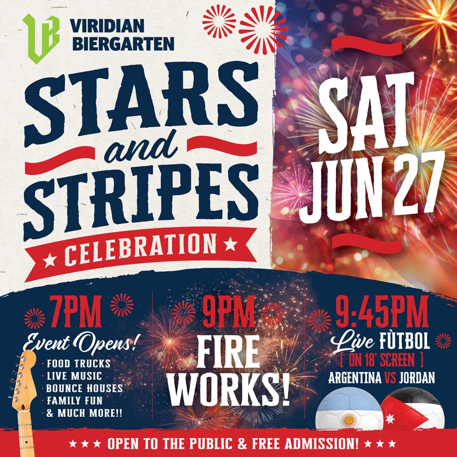 Viridian Arlington Fireworks Stars and Stripes Summer Event