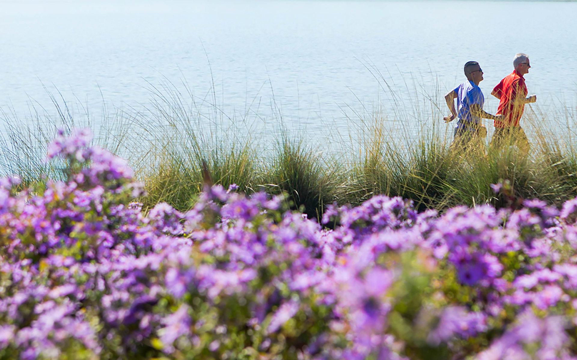 Trails near new homes in Arlington, TX, master-planned community.