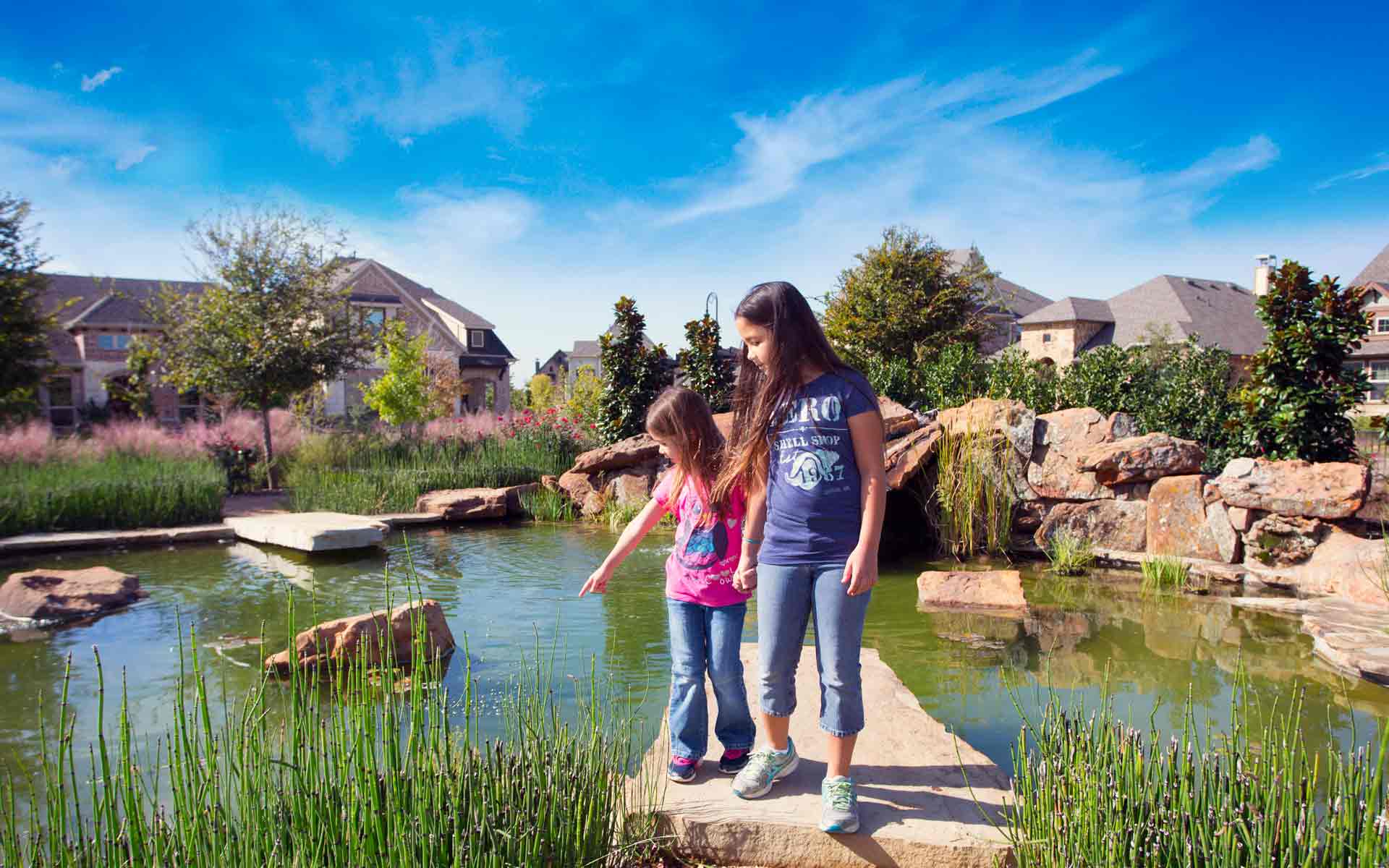 Children enjoy parks near their new homes in Arlington, TX. 