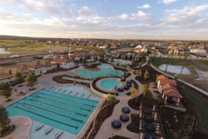 Amenities like pools near DFW area new home community.